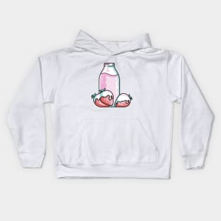 Cute Strawberry Milkshake Kids Hoodie